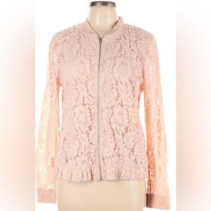 Nordstrom 14th and Union Floral Coquette Pink Floral Lace Jacket Lightly Used
